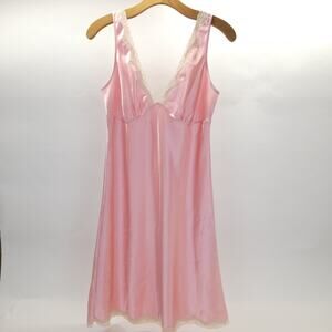 Vtg Y2K Victoria's Secret Babydoll S Pink Slip Dress Lingerie Coquette Lace